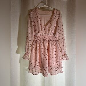 Pink Heart Ruffle Mini Dress